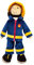 SIGIKID 42859 Lernpuppe Feuerwehrmann, Plüsch Anziehpuppe, Kleidung an-&ausziehen: Knöpfe, Klett, Reißverschluss: spielen, lernen, kuscheln - für Kinder ab 12 Monaten, Mehrfarbig/Feuerwehrmann 45 cm