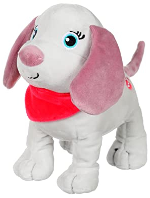 GIPSY Toys - Fun Puppies sonores Gris Foulard Rose - Peluche pour Enfant - 071625