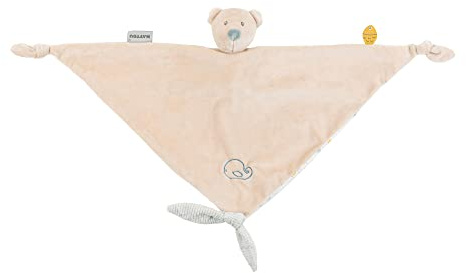 Nattou Großes Schnuffeltuch aus Polyester, Bär Jules, Wegbegleiter ab der Geburt, Ca. 65 x 40 cm, Romeo, Jules und Sally, Beige