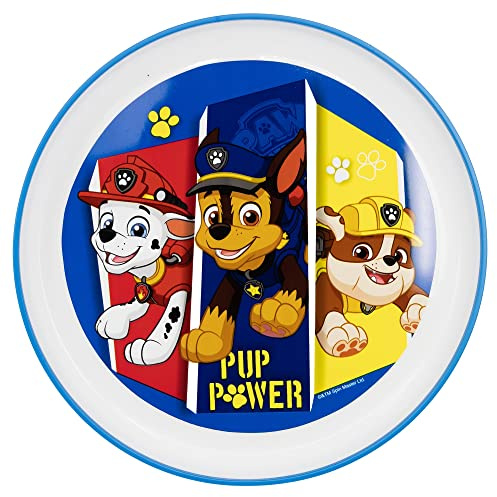 ZWEIFARBIGER KINDERTELLER. NON-SLIP-BODEN. BPA-FREI | PAW PATROL PUP POWER