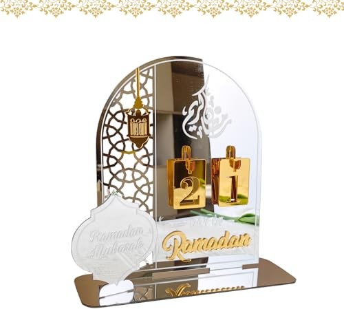 Ramadan Kalender,DIY Ramadan Adventskalender Eid,Ramadan Kalender Personalisiert Ramadan Dekoration,Eid Mubarak Tablett für Ramadan Geschenke für Countdown Kalender Partys Basteln Dekorationen