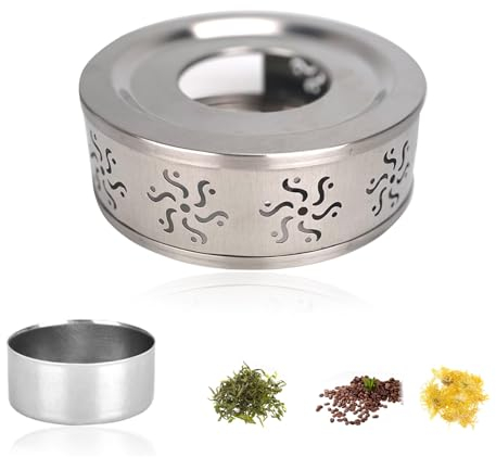Teapot Warmer, Stainless Steel Tea Warmer Tea Pot Warmer Stand Hollow Out Candle Heating for Glass and Other Heatproof Teapots Heating Tea, Milk Tea, Coffee And Milk
