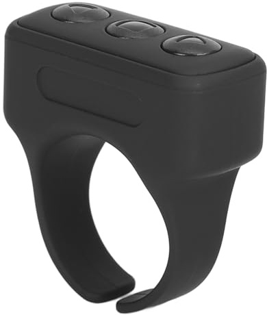 für TikTok Scrolling Ring, Bluetooth Ring Remote App Page Turner Clicker für Telefonkamera, IOS, Android Wireless Remote Shutter Selfie Button (Black)