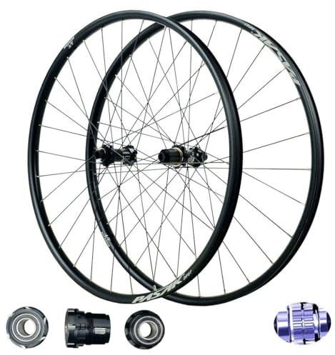 26 27,5 29 Zoll MTB Fahrradräder, Doppellagige Aluminiumlegierung 54 Zähne Hybrid/abgedichtete Lager 110x148mm Steckachsen Fahrradfelge for 7–12 Gänge 1950g (Farbe : B, Size : 27.5 inch)