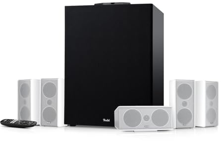 Teufel CONSONO 35 Concept Power Edition Système de Son Surround 5.1 - Système Home Cinéma Complet avec Bluetooth et récepteur AV intégré, Dolby Audio, Fonction Carte Son USB-C, HDMI Arc CEC (Blanc)