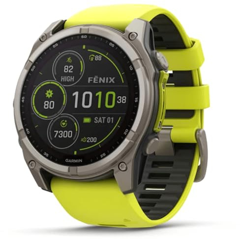 Garmin Fenix 8–51 mm, Solar, Saphir-Titan, mit Ampello/Graphit-Silikonband