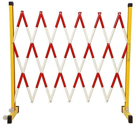 WYRMB Industrial Expandable Metal Barrier, Aluminum Decorative Garden Fence, Portable Fence Gate On Casters for Maintenance and Construction Work and Traffic Control.Red-H120CM+L 1000cm/32.8ft