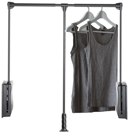 YCOVSFP Garderoben-Kleiderstange, Herunterziehbare Garderoben-Hängestange, Verstellbare Wand-Garderobenstange, Weiche Rückkehr, Platzsparend, Tragkraft: 15 Kg(880-1200mm)