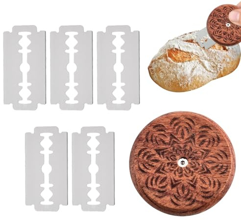 Bäckermesser,Brot Schneide Werkzeug,Bäckermesser Brot mit 5 Rasierklinge,Brot Schneide Werkzeug,Teig Rasiermesser,Brot Lahm Scoring Tool,Teig Scoring Hieb Teigmesser für DIY Brotteig Muster