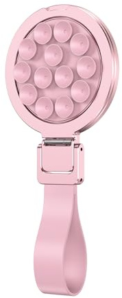 Magnetic Suction Cup Phone Mount, Magnetic Ring Grip Stand, Silicone Phone Ring Holder for iPhone, Hands-Free Mirror Shower Phone Holder Suction Mount for Selfies & TikTok(Rose Gold)