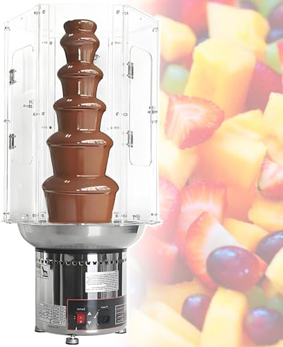 vnmudzeo Fontaine à Chocolat pour Mariage, Tour à Fondue Au Chocolat pour Anniversaire, éQuipement De Chauffage pour Sauces De Buffet 6Tier