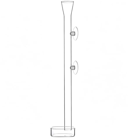 LINLAN 35 cm mangeoire à crevettes en Verre， Tube d'alimentation pour crevettes et Bol d'alimentation carré avec Deux ventouses, Convient aux crevettes Cristal et aux crevettes Cerises