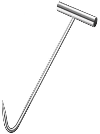 Manhole cover hook,Diameter 12mm/0.47in Heavy Duty Handy Hook,Stainless Steel Lifting Hook,Storm Drain Cover Hook Lifting Tool,Manhole Hook for Lifting and Moving(Style 1,50cm/19.6'')