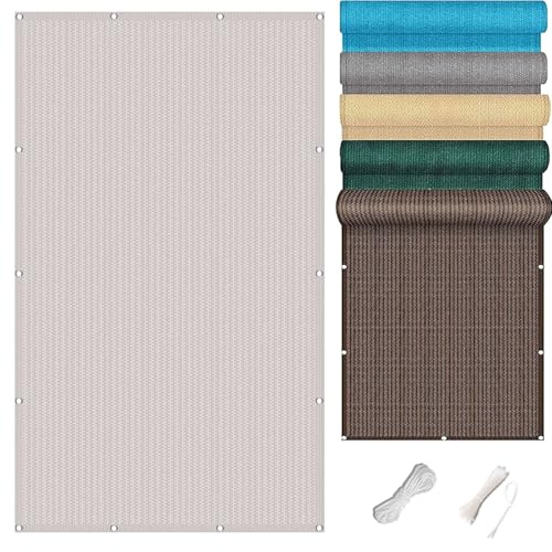 Pare-Soleil pour Balcon 70 x 450 cm Protection Contre Vent, Soleil Cache Occultant pour Terrasse Brise Vue Occultant avec Attaches de Câbles pour Balcon, Blanc