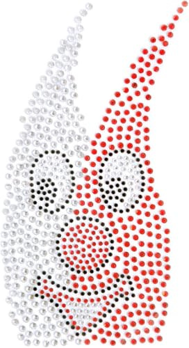 Bügelbild-Strass, Domi rot-wei߮ klein, 145x70mm, zur Veredelung, DIY