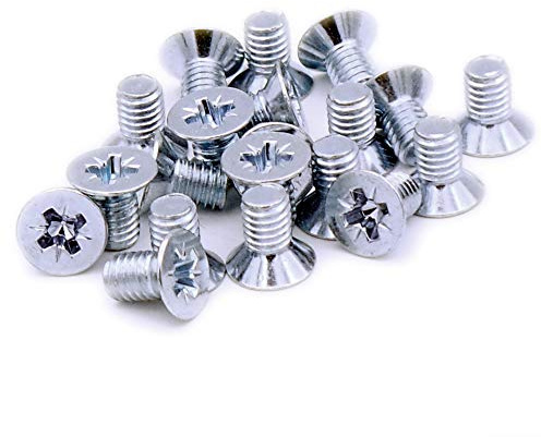 M6 (6mm x 10mm) Pozi Countersunk Machine Screw (Bolt) - Steel (Pack of 20)