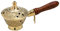 NKlaus bruciatore d'incenso con manico in legno per incenso miscela d'incenso bruciatore d'incenso ottone oro solido fatto a mano decorazione esoterica 7538