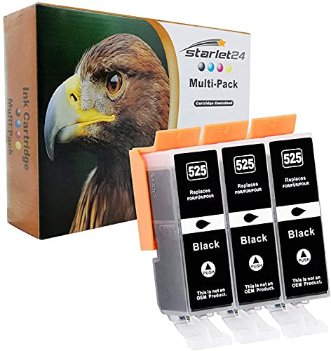 3X Black Druckerpatronen kompatibel zu PGI-525 Canon Pixma iP-4800 iP-4850 iP-4900 iP-4950 iX-6550 MG-5140 MG-5150 MG-5250 MG-5350 MG-6150 MG-6250 MG-8150 MG-8250 MX-715 MX-880 MX-885 MX-895