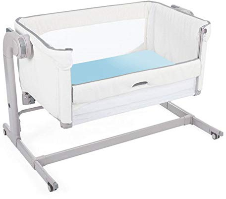 Giovanni Dolcinotti Baby Collection | Set 2 Lenzuola con Angoli Lettino Neonato e Bambini, Culla Compatibile Chicco Next2Me 50x83 cm - Lenzuolo 100% Cotone - Made in Italy - Bianco/Azzurro