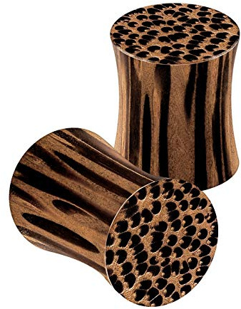 KJM FASHION 2 Stk Wood Double Flared Kokosnuss solide Piercing Schmuck