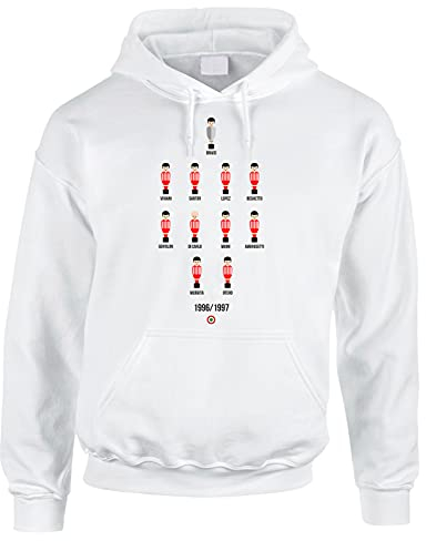 fashwork Felpa Tifoso Calcio Uomo Formazione biancorossi Coppa Italia Stagione 1996-1997 - Vintage Football - Nostalgia - Felpa con Cappuccio