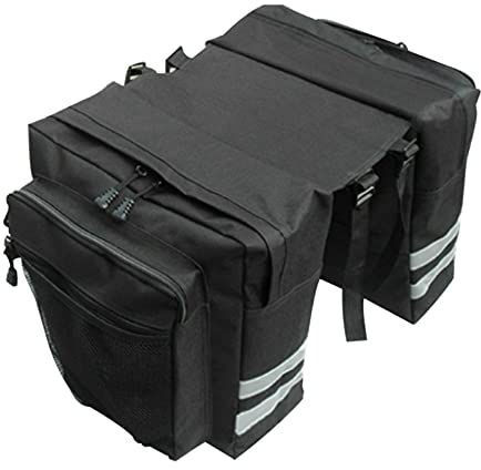 TGUS Fahrradtasche, Fahrrad-Mountainbike-Hinterrad-Doppelpacktasche, PVC-Fahrrad-Hutträgertasche, reißfest mit reflektierenden Streifen auf der Rückseite, geeignet für Fahrräder, Mountainbikes usw