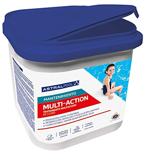 Cloro Multiacción 5kg de ASTRALPOOL - Efecto desinfectante, antialgas y floculante- Mantiene el Agua Limpia, cristalina y sin Algas.
