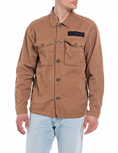 Replay M8138 skjortjacka, 721 Brown, XL, 721 BROWN, XL