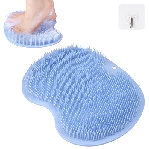 ACWOO Shower Foot Scrubber Mat, Non-Slip Suction Cups, Exfoliation, Spa, Reduces Foot Pain (Blue)