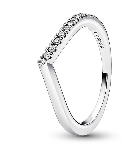 Pandora Timeless Ring Wunsch, halb funkelnd, Sterlingsilber, mit klarem Cubic Zirkonia