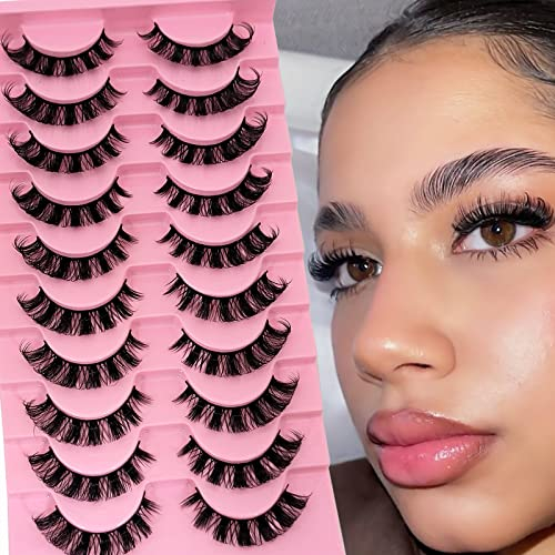 Paires de faux cils russes 3D Curly Cat Eye Lashes D Curl Naturel Volume Œil de chat (N28)