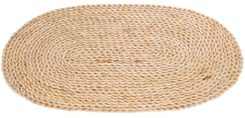 Cabilock Geflochtene Tischsets Aus Strohgeflecht Rustikale Ovale Esstischunterlage Hitzebeständiges Tischset Mit Ornament Besteckunterlage Für Esstischdekor Handgewebtes Teekannenunterlage