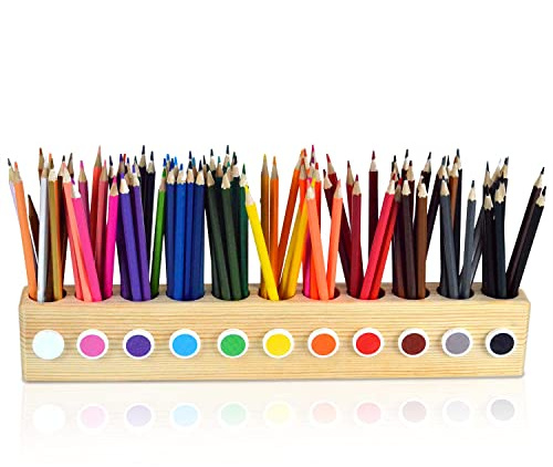 Ouluhend Farbiger Stifthalter, Klassenzimmer-Schreibtisch-Organizer für Damen und Kinder