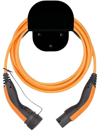 Kreated Wallbox Kabelhalter (Schwarz) - Wandhalterung für Ladekabel | Kabelhalterung Kabel und Stecker - Ladekabel Elektroauto - Verlängerungskabel Halter - Ladekabelhalter und Steckerhalter