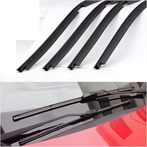 Limpiaparabrisas de vehículos 4 Uds. De tiras de goma Natural suave for inserción de vehículo de coche (recarga) for limpiaparabrisas tipo Valeo 14 16 17 18 19 20 21 22 24 26 28 Limpiaparab
