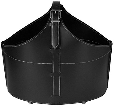 LIMAC Design FABIA HABITA Mehrzweck-Aufbewahrungsbox aus Leder Abmessungen 60 x 38 x 60 cm. Korb aus Lederfaserstoff mit gummierten Rädern. Hergestellt in Italien. Schwarz