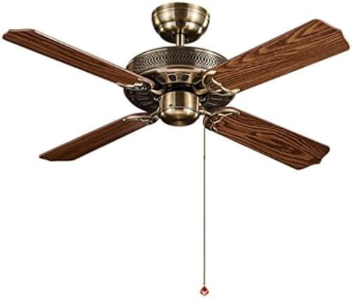 Ceiling Lighting European Ceiling Fan Without Lights Antique Ceiling Fan Light Fan Light Silent Pull Rope Four Leaf Ceiling Fan Retro Ceiling Fan Electric Fan