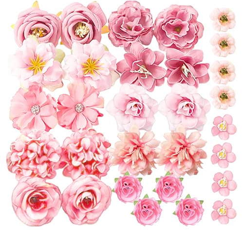 30 Decorative Simulation Flowers for Cake and Photo Decoration, DIY Craft Accessories, Family Placement Ornaments, Artificial Handicraft
