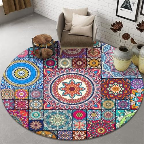 DJHWWD Anti Rutsch Teppich deko esszimmer Schlafzimmer-Rundteppich, Wohnzimmerteppich, Arbeitszimmer-Dekoration, schmutzabweisend Für Bürostuhl 170X170CM