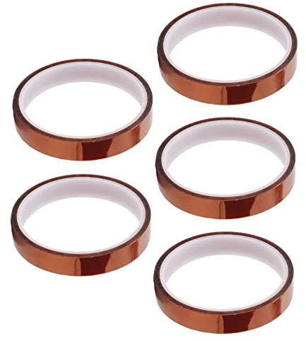 Cinta de Alta Temperatura de 5 Piezas, Cinta Marrón Resistente Al Calor, Cinta Aislante de Transferencia Térmica, Aislante para Baterías, Cinta de Alta Temperatura (25mm)