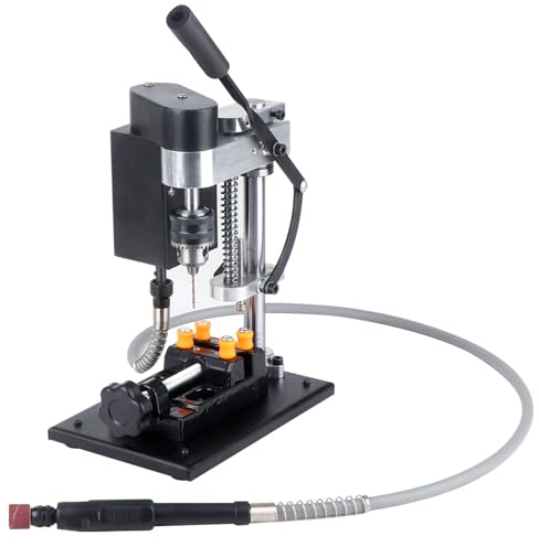 Mini Drill Press, Benchtop Drill Press, Portable Electric Drilling Machine,With Rotating Flexible Shaft Attachment, Drill Bit and Clamp, B10 Chuck,For DIY Wood Metal Plastic