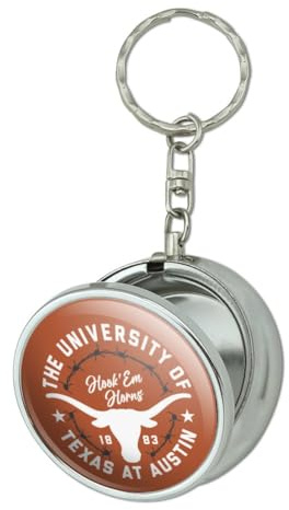 GRAPHICS & MORE University of Texas Barb Wire Stamp Portable Travel Size Pocket Purse Ashtray Keychain with Cigarette Holder