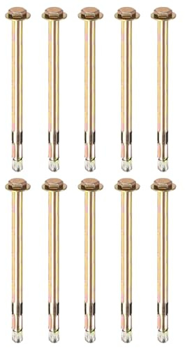 M METERXITY 10er Pack Sechskant Spreizdübel M8x150mm Farbverzinkter Eisen-Kohlenstoffstahl Sechskant Spreizdübel Korrosionsbeständiger Metall Dübel Für Beton/Trockenmauerwerk/Blockwände