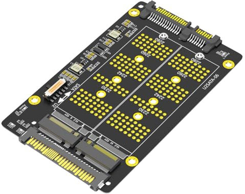 Hburirrty 2 in 1 Combo M.2(NGFF) NVME PCI-E SSD to U.2 SFF-8639 & M.2(NGFF) SATA SSD to SATA Adapter Easy to Use