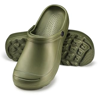 ESTRO Zuecos Hombre Verano Jardín - Zapatillas Casa Verano Suecos Hombre Jardín Ligero Zuecos Sanitarios F08 (43 EU, Verde)