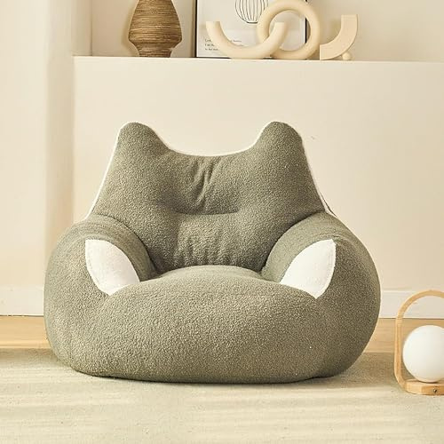 LazySof My Neighbor Totoro Bean Bag Chair Cover Lazy Sofa Cover (Without Filling) for Reading, Watching Movies Seats Sofa Cover Lounger,Gray