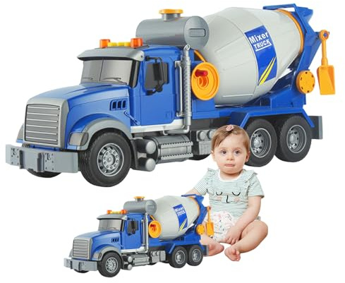 Concrete Mixer Truck, Construction Truck Toy with Lights and Noise, Birthday Gift for Kids, Car, Kids, Vehicles