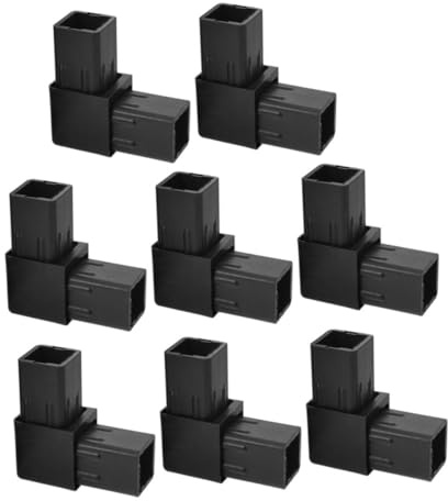 VILLCASE 8pezzi Raccordi Per Tubi Quadrati Connettore Vie Morsetto Angolare Gradi Per Ringhiera Adattatore Per Tubi in Morsetto Per Recinzioni Terminali Nero