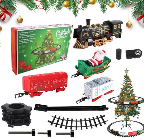 Giocattoli Treno - Auto Elettrica con Vie | Treno Retro Bambini con Luci e Musica - per Bambini Compleanno Festa dei Bambini Natale Capodanno