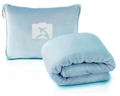 Couverture de voyage coussin 2 en 1, couverture de voyage pour avion et voiture, coussin transformé, couverture de voyage ultra légère pour voyage, bureau, maison, voyages d'affaires 152 x 127 cm, 540